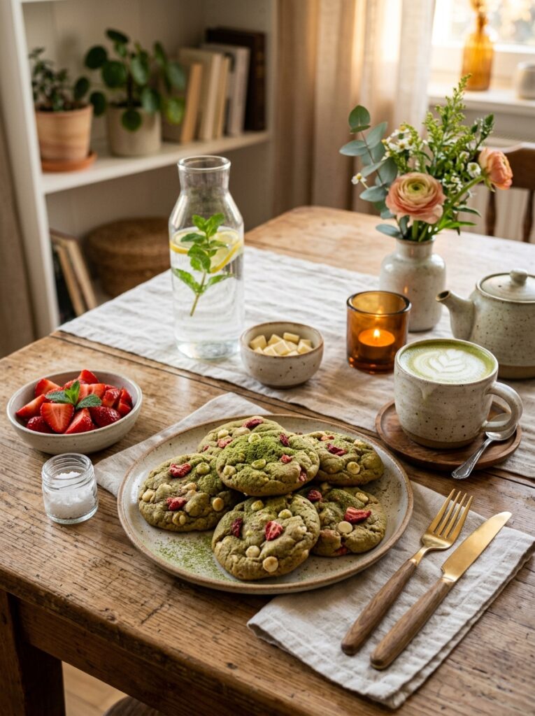 Soft strawberry matcha cookies white chocolate 15 Strawberry matcha cookies white … 202606111452