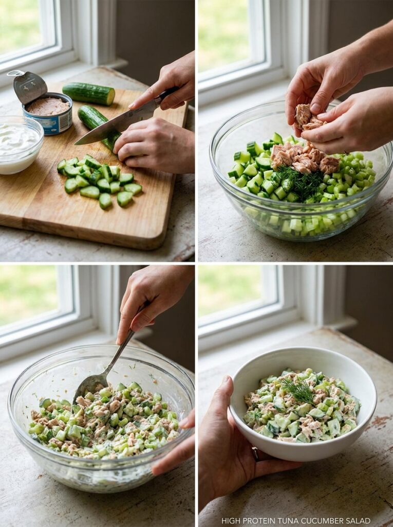 high protein tuna cucumber salad 14 Tuna cucumber salad preparation 202605132300