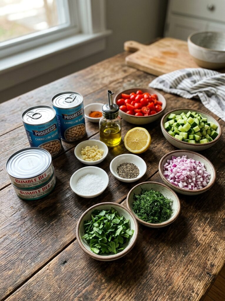 high protein tuna white bean salad 13 Tuna white bean salad ingredients 202605181736