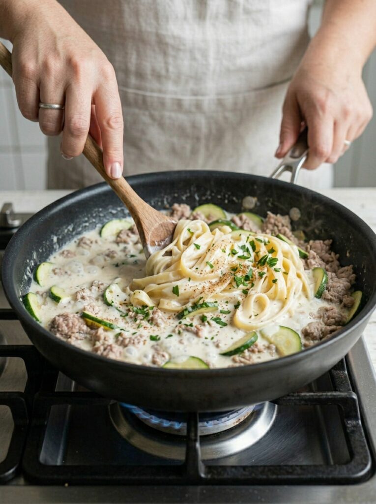 high protein turkey alfredo pasta: The Ultimate Healthy Comfort Food 3 Turkey alfredo pasta cooking pro… 202605091759