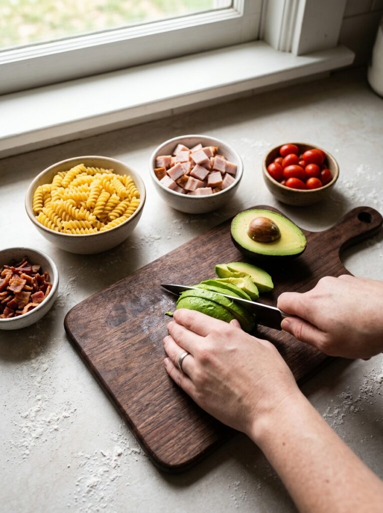 Turkey avocado club pasta salad 202606061933