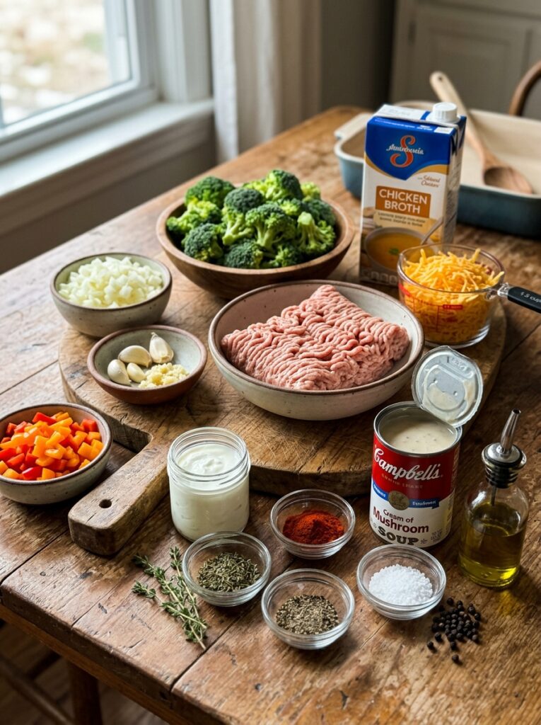 Turkey broccoli bake ingredients… 202605021305