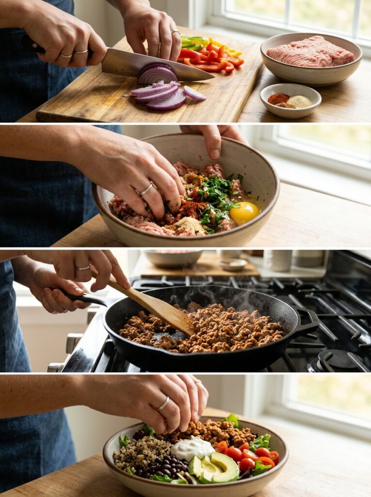 High Protein Turkey Burger Bowl: Easy, Healthy, and Delicious 14 Turkey burger bowl cooking process 202605031832