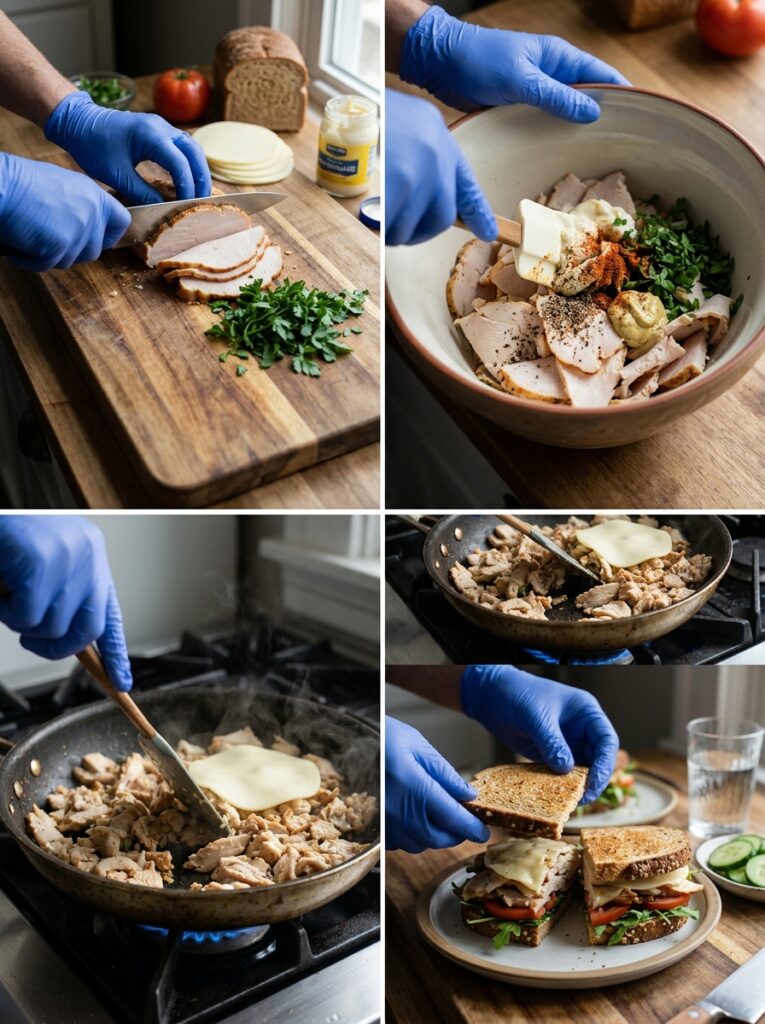 High Protein Turkey Provolone Sandwich 14 Turkey provolone sandwich cookin… 202605081948