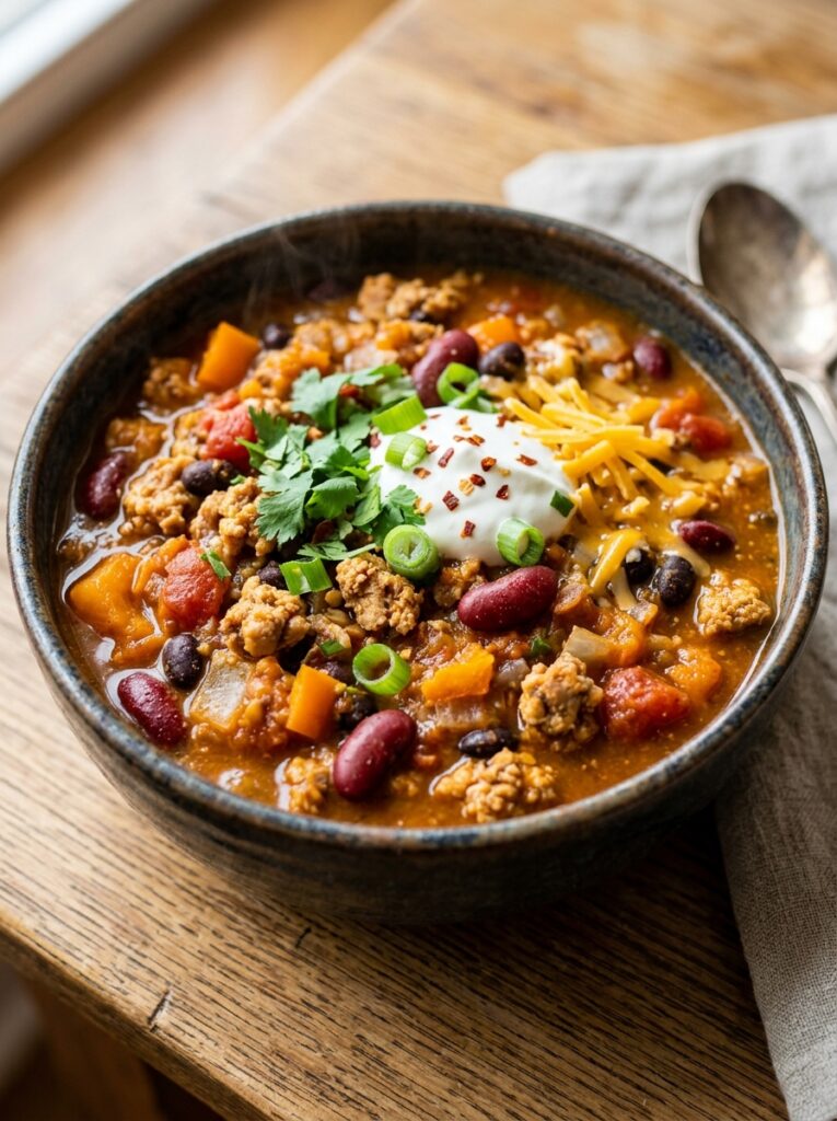 High Protein Turkey Pumpkin Chili 12 Turkey pumpkin chili recipe 202605091827
