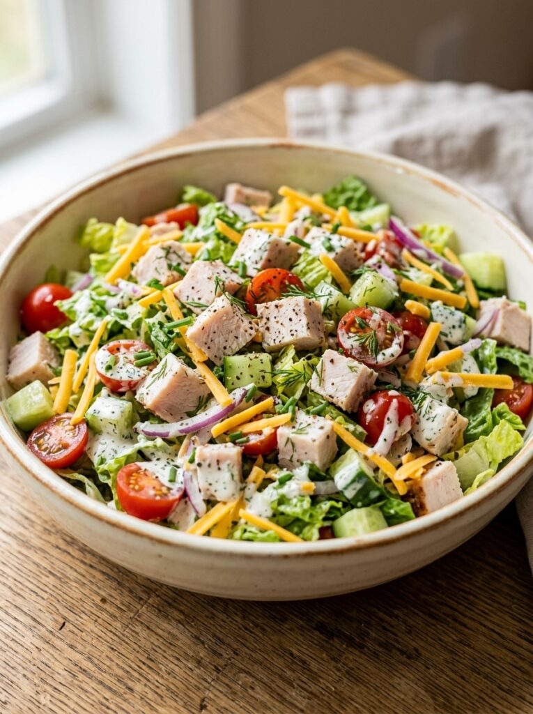 high protein turkey ranch chopped salad 12 Turkey ranch chopped salad 202605221624
