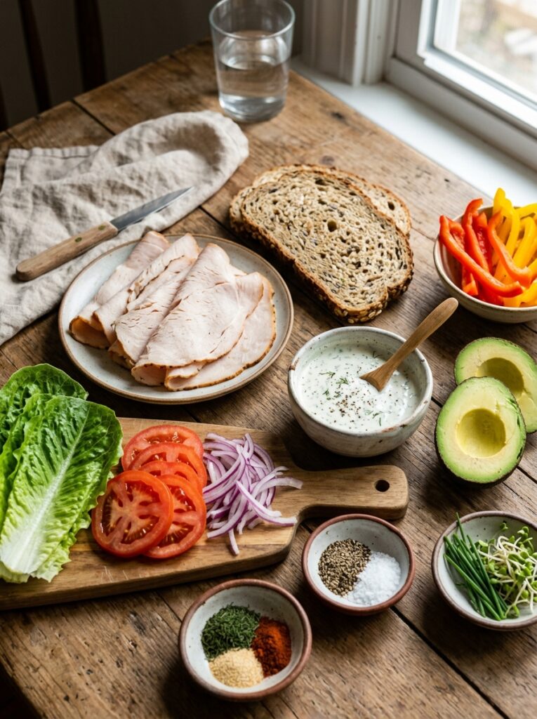 high protein turkey ranch sandwich 13 Turkey ranch sandwich ingredient… 202605042144