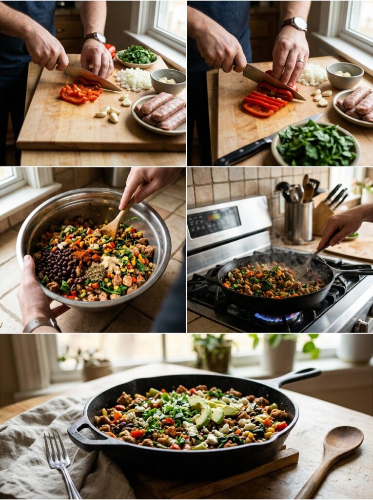 Turkey sausage skillet cooking p… 202605081153