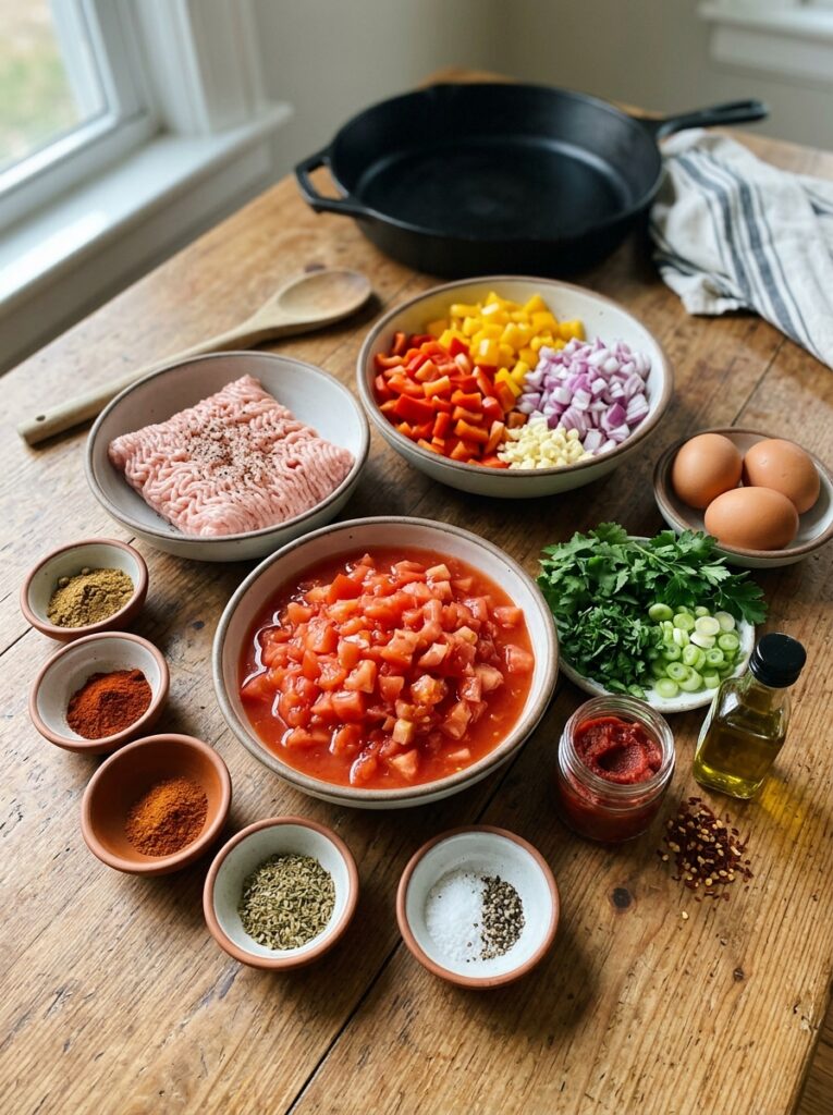 High Protein Turkey Shakshuka Skillet: A Hearty, Flavor-Packed Breakfast for Busy Mornings 13 Turkey shakshuka ingredients on … 202605091747