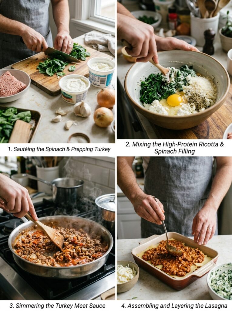 High Protein Turkey Spinach Lasagna Recipe 14 Turkey spinach lasagna cooking p… 202605051930