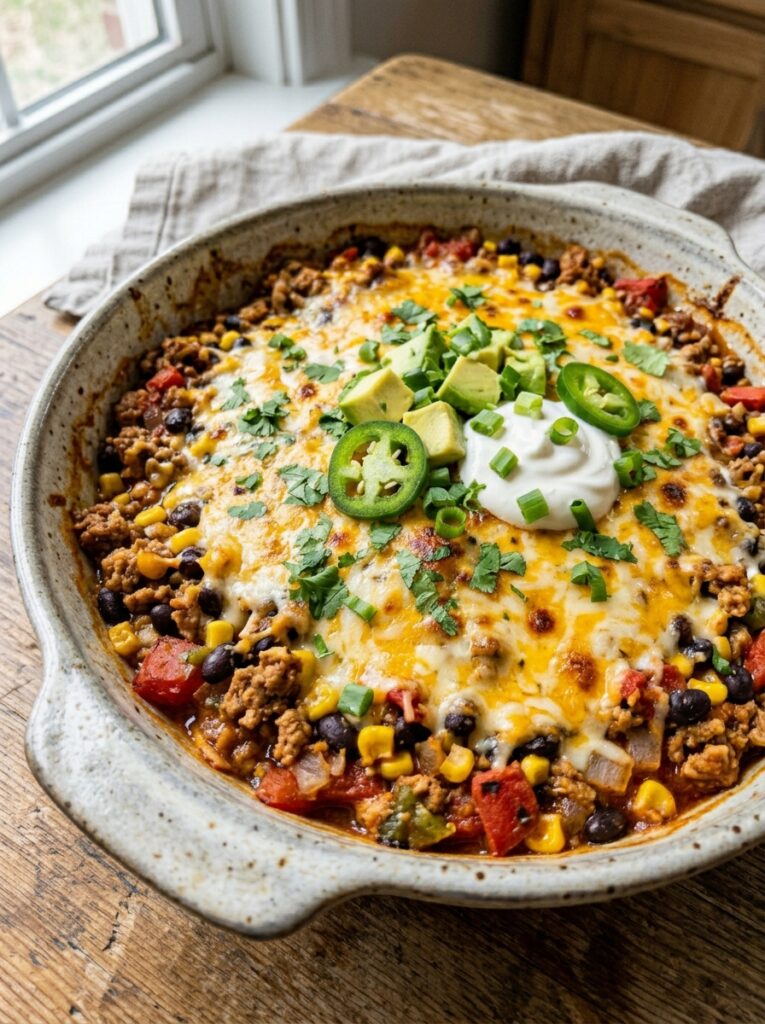 High Protein Turkey Taco Casserole: A Hearty Homemade Recipe 12 Turkey taco casserole with ingre… 202605021245