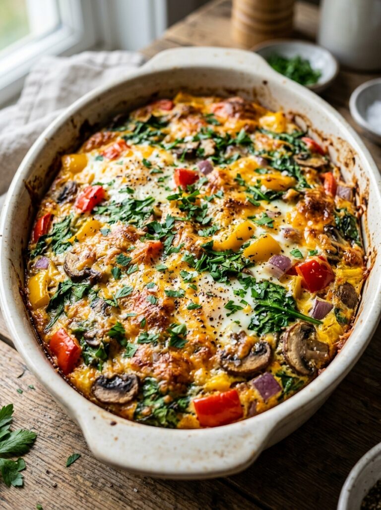 Veggie egg bake with ingredients 202605291407